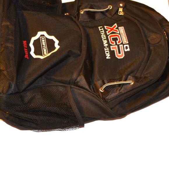 Craftsman Backpack Black Multi Pocket XCP Battery Logo Travel School Camping - Picture 4 of 4